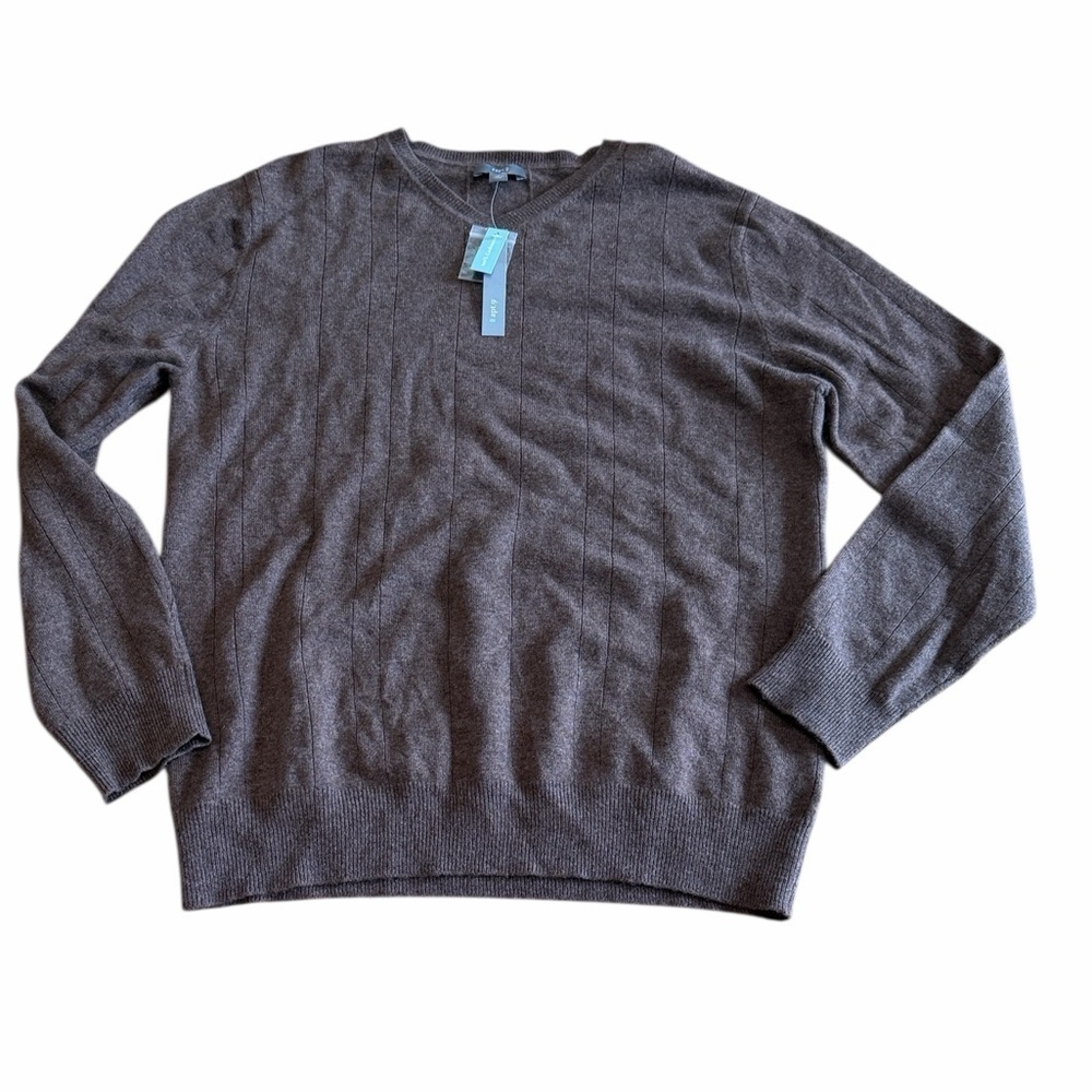 NWT 100% cashmere sweater brown Sz XL